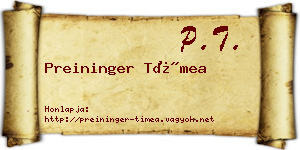 Preininger Tímea névjegykártya