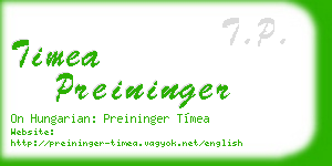 timea preininger business card